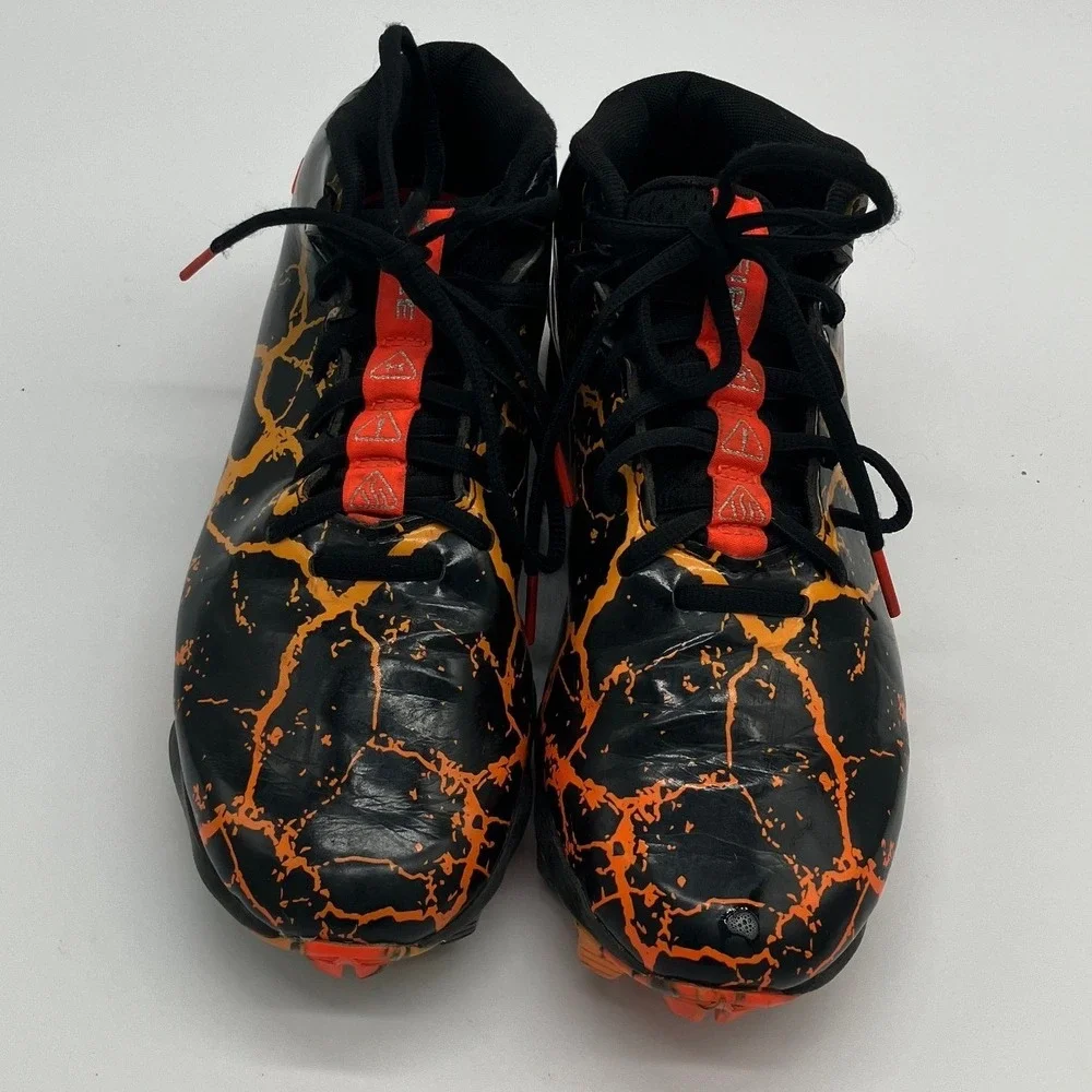 Under Armour Spotlight RM 2.0 Youth 6 Football Cleats Black Orange 3024445-001